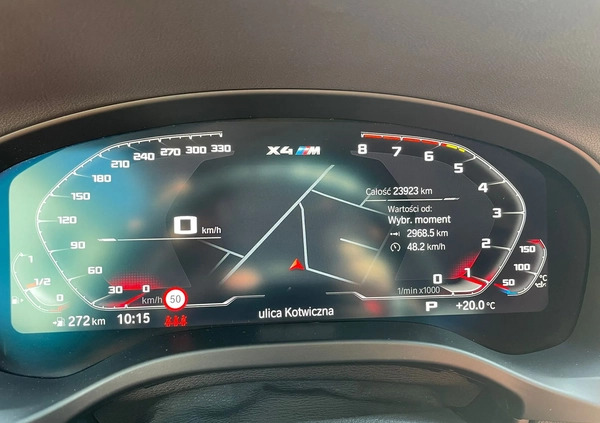 BMW X4 M cena 310000 przebieg: 23500, rok produkcji 2021 z Warszawa małe 79